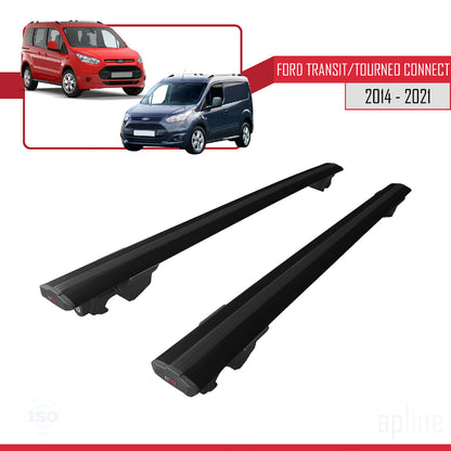 Compatibile con Ford Transit/Tourneo Connect 2 2014-2021 modello HOOK Barre portatutto per auto Portapacchi in alluminio nero 2 barre