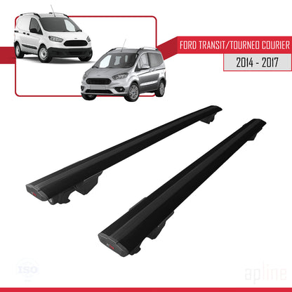 Compatibile con Ford Transit/Tourneo Courier Pre-Facelift 2014-2017 modello HOOK Barre portatutto per auto Portapacchi in alluminio nero 2 barre