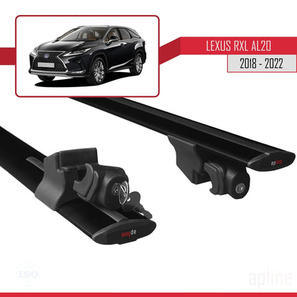 Compatibile con Lexus RX 4 L (AL20) 2018-2022 HOOK Model Barre Tetto Portapacchi Auto Barre Portatutto Nero Alluminio 2 Barre