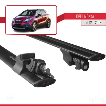 Compatible avec Opel Mokka A (J13) 2012-2016 HOOK Model Barres de Toit Railing Porte-Bagages de Voiture Noir Aluminium 2 Barres