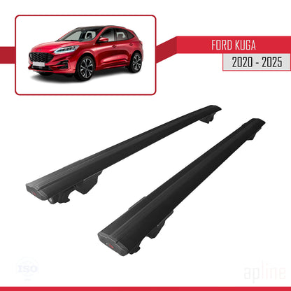 Compatibile con Ford Kuga 3 (CX482) 2020-2024 modello HOOK Barre portatutto per auto Portapacchi in alluminio nero 2 barre