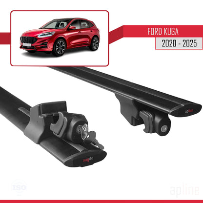 Compatibile con Ford Kuga 3 (CX482) 2020-2024 modello HOOK Barre portatutto per auto Portapacchi in alluminio nero 2 barre