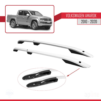 Compatible avec Volkswagen Amarok (2F) 2010-2020 (Empattement Court L1/H1) Rails de Toit Porte-bagages sur le Toit Gris