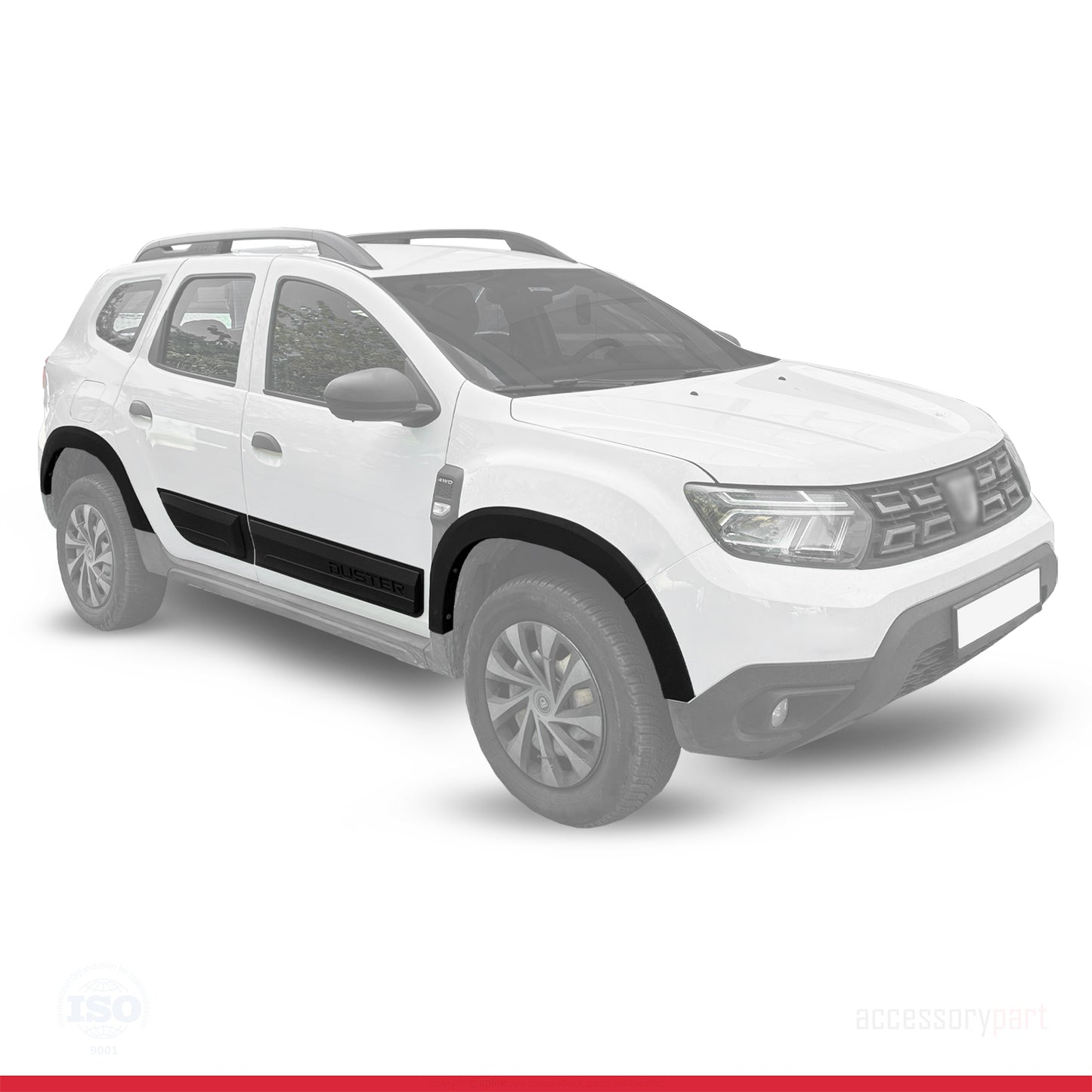 Compatibile con Dacia Duster 2018-2024 Passaruota Protezione per paraurti Parafanghi e protezione veicolo Strisce di Protezione per laterale Protezione veicolo carrozzeria Kit NERO