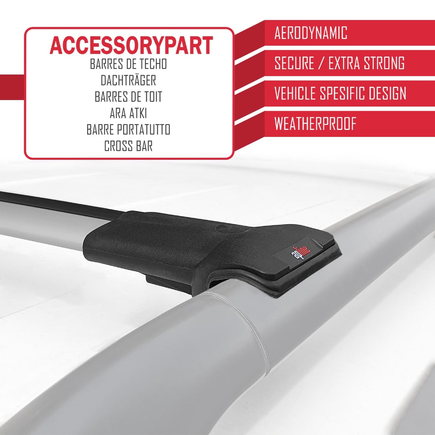 Compatibile con GMC Acadia 2007-2017 modello FLY Barre portatutto per auto in alluminio grigio 2 barre