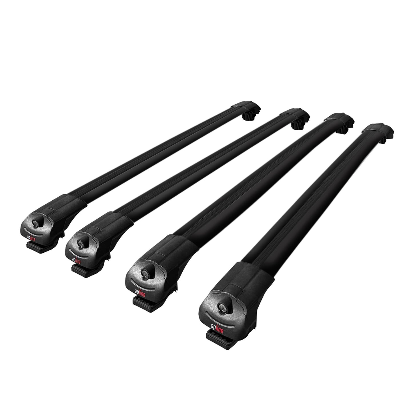 Compatible avec Fiat Fiorino (Modèle Tubulaire) 2008-2025 ACE-1 Barres de Toit Railing Porte-Bagages de Voiture Noir Aluminium 4 Barres