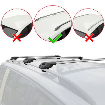 Compatible with Mercedes Vaneo (W414) 2002-2005 ACE-1 Car Roof Rack Cross Bar Grey Aluminium 3 Bars