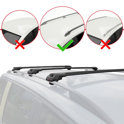Compatible with Infiniti FX (S50) 2003-2008 ACE-1 Car Roof Rack Cross Bar Black Aluminium 3 Bars