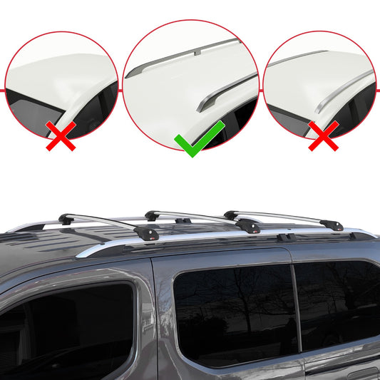 Compatibile con Vauxhall Combo E Life 2019-2022 ACE-1 Barre Tetto Portapacchi Auto Barre Portatutto Grigo Alluminio 3 Barre