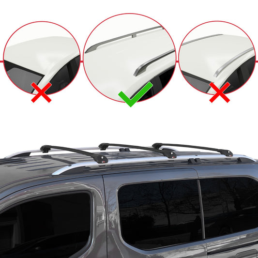 Compatibile con Opel Combo E 2019-2022 ACE-1 Barre Tetto Portapacchi Auto Barre Portatutto Nero Alluminio 3 Barre