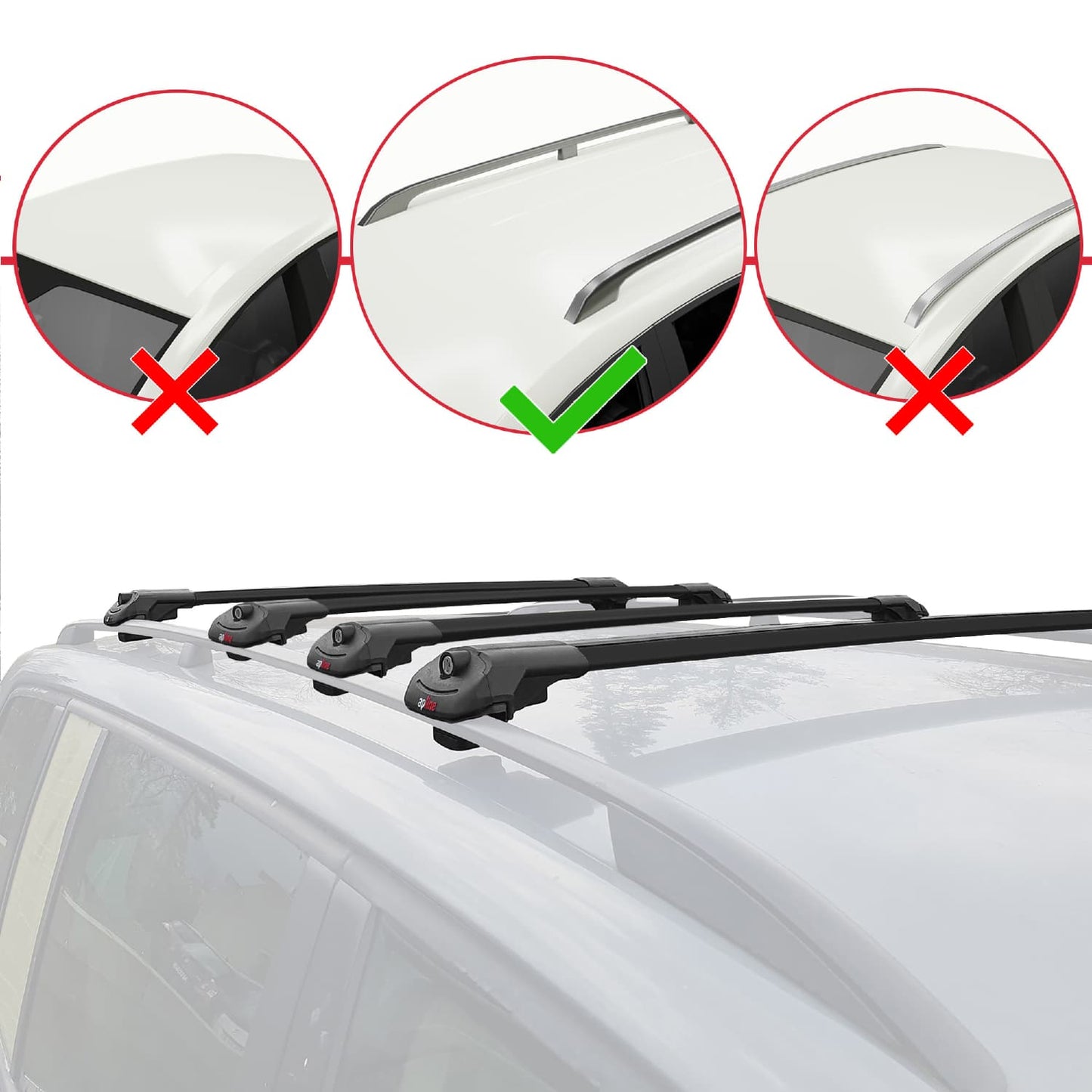 Compatibile con Citroen Berlingo (M49) 1996-2003 ACE-1 Barre portatutto per auto Portapacchi in alluminio nero 4 barre