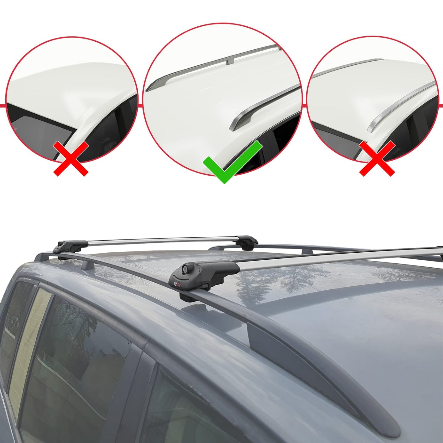 Compatibile con Skoda Kodiaq 2017-2023 ACE-1 Barre Tetto Portapacchi Auto Barre Portatutto Grigo Alluminio 2 Barre