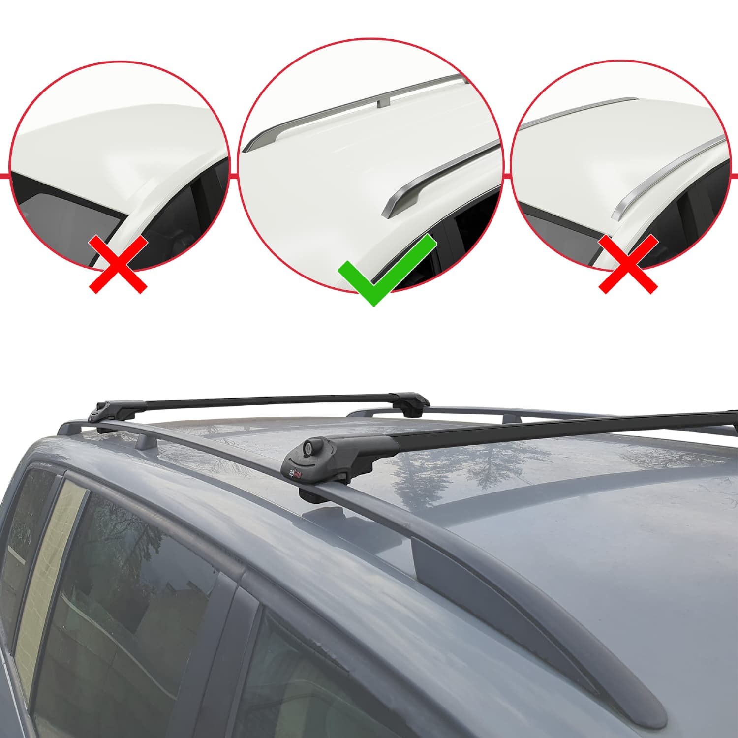 Compatible avec Audi A6 Avant 2001-2005 ACE-1 Barres de Toit Railing Porte-Bagages de Voiture Noir Aluminium 2 Barres