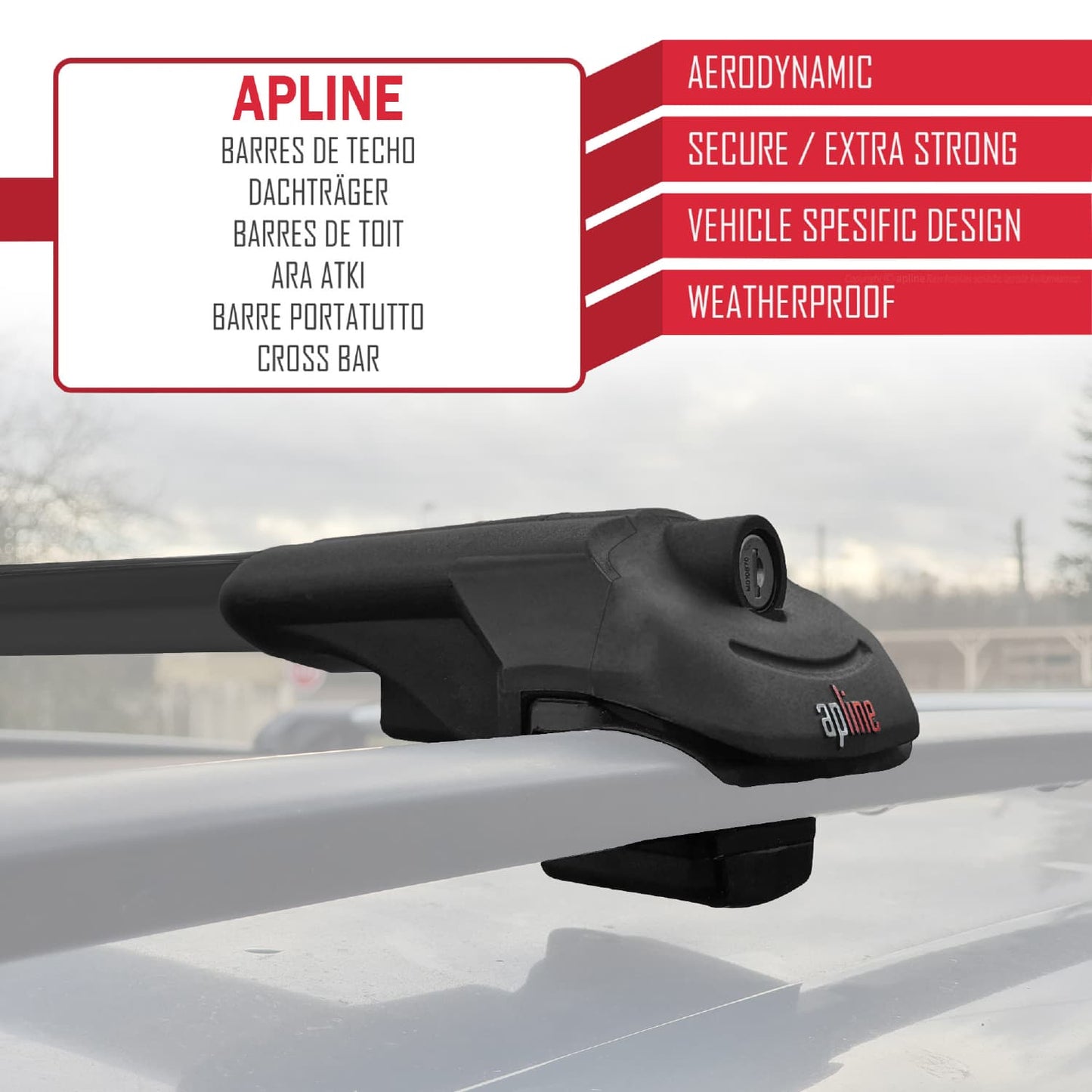 Compatible avec Chrysler Aspen 2004-2009 ACE-1 Barres de Toit Railing Porte-Bagages de Voiture Noir Aluminium 2 Barres