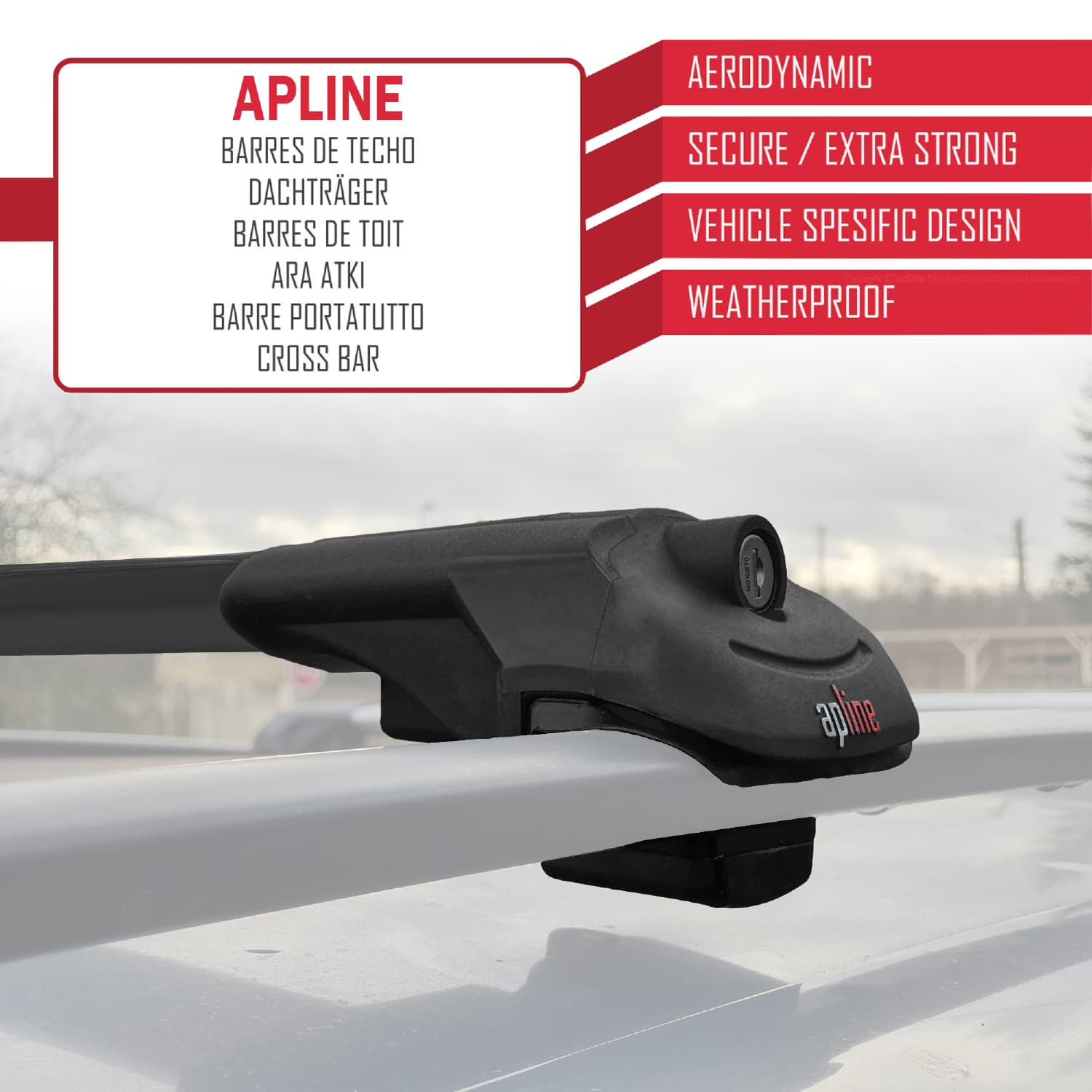 Compatible avec VW Golf Mk6 Wagon 2010-2014 ACE-1 Barres de Toit Railing Porte-Bagages de Voiture Noir Aluminium 3 Barres