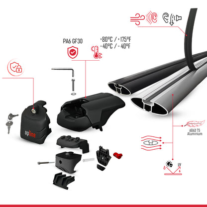 Compatibile con Hyundai Tucson 4 (NX4) 2022-2025 ACE-2 Barre Tetto Portapacchi Auto Barre Portatutto Nero Alluminio 2 Barre