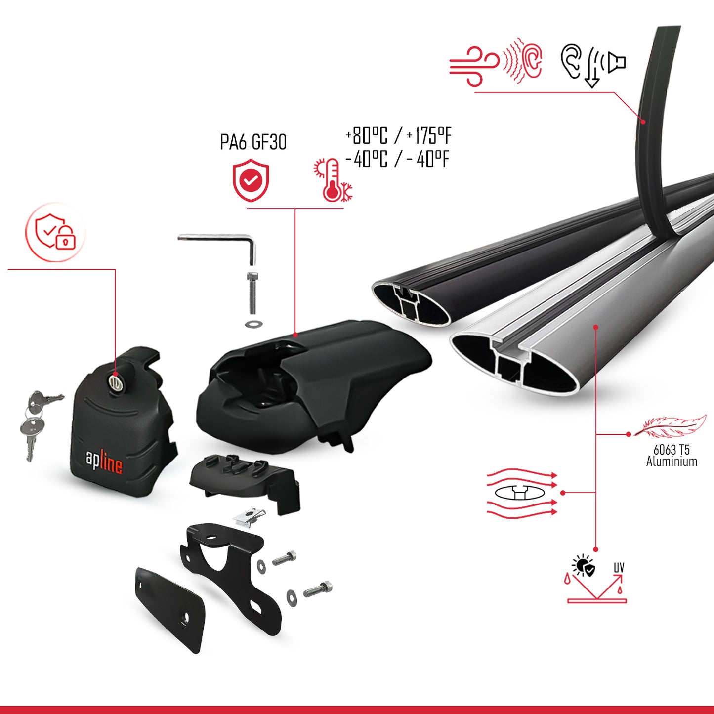 Compatibile con Honda CR-V 5 2017-2022 ACE-2 Barre Tetto Portapacchi Auto Barre Portatutto Grigo Alluminio 2 Barre