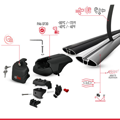 Compatibile con Mini Aceman SE 2024-2025 ACE-2 Barre Tetto Portapacchi Auto Barre Portatutto Nero Alluminio 2 Barre