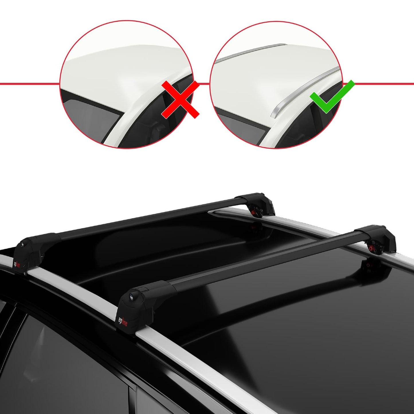 Compatibile con Volkswagen ID.4 2020-2025 ACE-2 Barre Tetto Portapacchi Auto Barre Portatutto Nero Alluminio 2 Barre