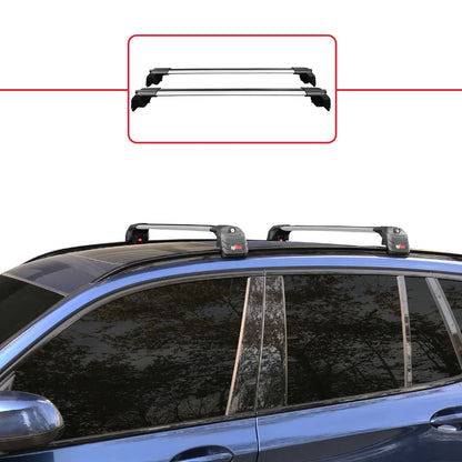 Compatibile con BMW X3 (G01) 2018-2024 ACE-2 Barre Tetto Portapacchi Auto Barre Portatutto Grigo Alluminio 2 Barre