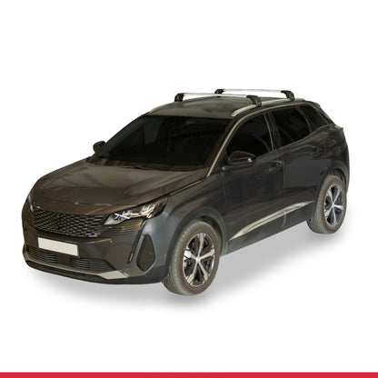 Compatible avec Peugeot 3008 II (P84) Post-Facelift 2021-2023 ACE-2 Barres de Toit Railing Porte-Bagages de Voiture Gris Aluminium 2 Barres