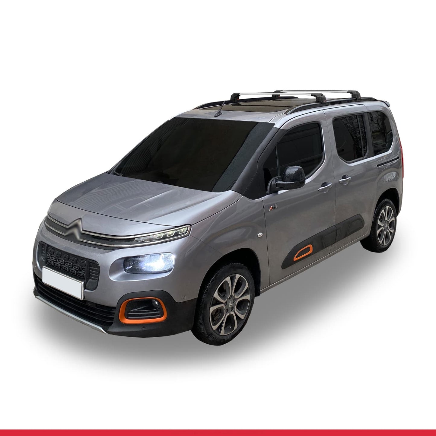 Kompatibel mit Citroen Berlingo 3 (K9) 2023-2025 ACE-2 Dachgepäckträger, Reling, Gepäckträger, graues Aluminium, 2 Stangen