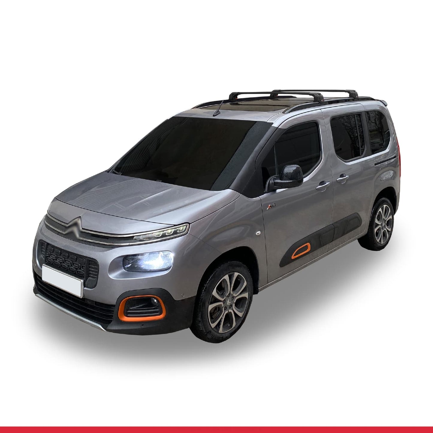 Kompatibel mit Citroen Berlingo 3 (K9) 2023-2025 ACE-2 Dachgepäckträger, Reling, Gepäckträger, schwarzes Aluminium, 2 Stangen