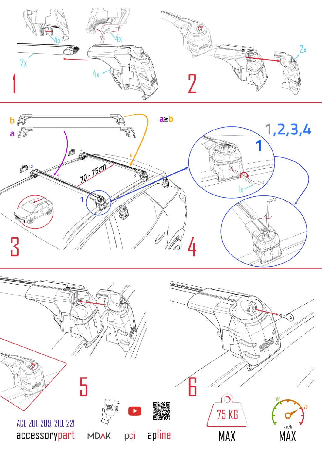 Kompatibel mit Cupra Formentor 2020-2025 ACE-2 Dachgepäckträger, Reling, Gepäckträger, graues Aluminium, 2 Stangen