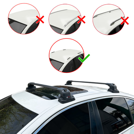 Compatibile con BMW Serie 5 (G30) 2018-2025 ACE-3 Barre Tetto Portapacchi Auto Barre Portatutto Nero Alluminio 2 Barre