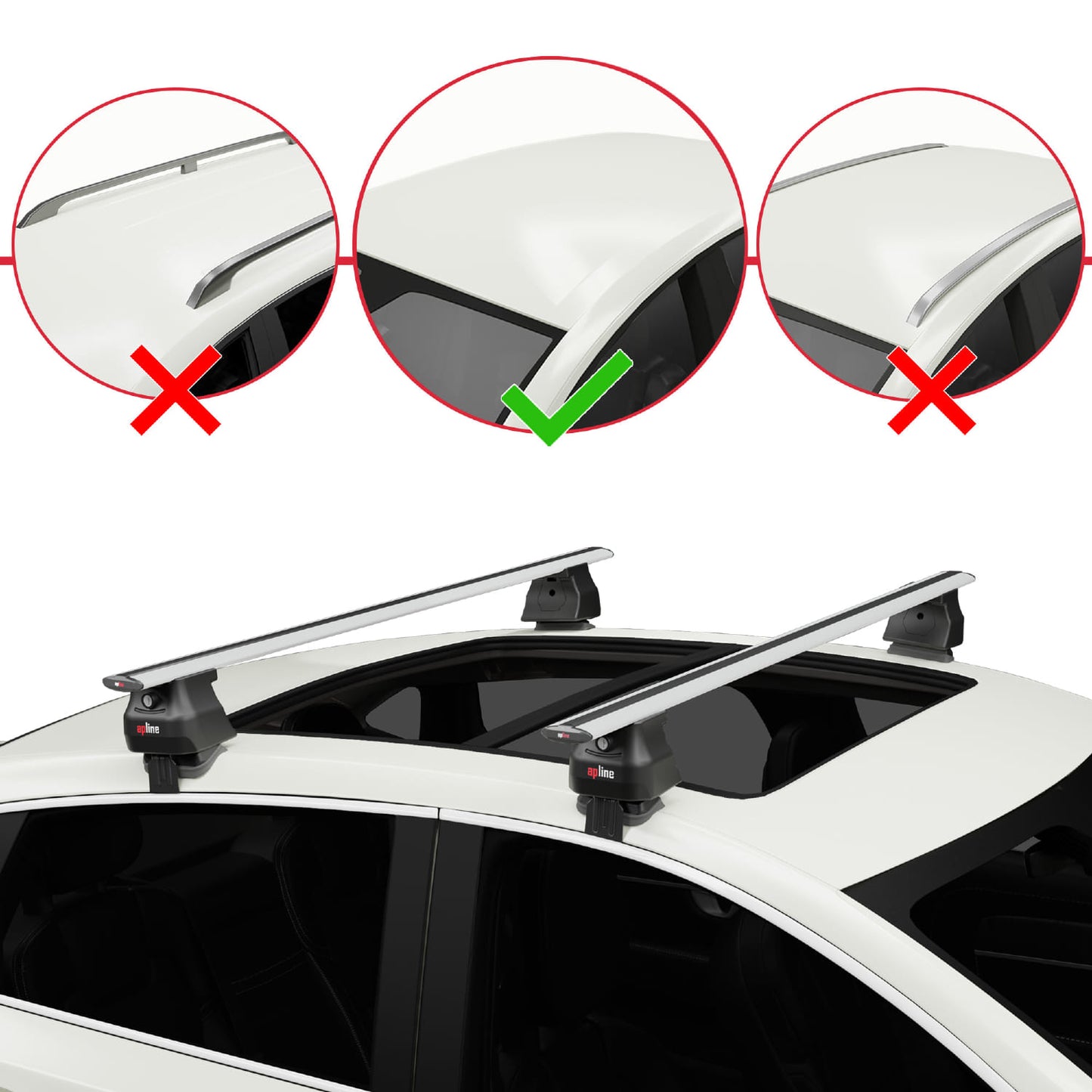 Compatibile con Jaguar XE (X760) 2015-2024 ACE-4 Barre Tetto Portapacchi Auto Barre Portatutto Grigo Alluminio 2 Barre