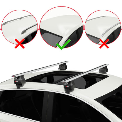 Compatibile con Tata Indica (V1/V2) 1998-2008 ACE-4 Barre Tetto Portapacchi Auto Barre Portatutto Grigo Alluminio 2 Barre