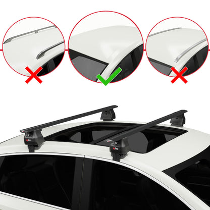 Compatible with Suzuki Alto (HA25) 2009-2014 ACE-4 Car Roof Rack Cross Bar Black Aluminium 2 Bars