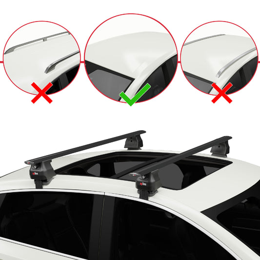 Compatible with Honda Civic 8 V3 Sedan 2006-2011 ACE-4 Car Roof Rack Cross Bar Black Aluminium 2 Bars