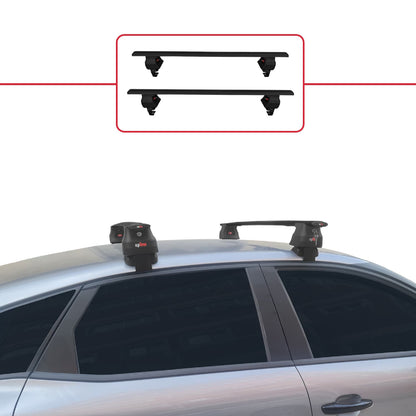 Kompatibel mit Citroen C4 III (C41) 2020-2025 ACE-4 Dachgepäckträger, Reling, Gepäckträger, schwarzes Aluminium, 2 Stangen