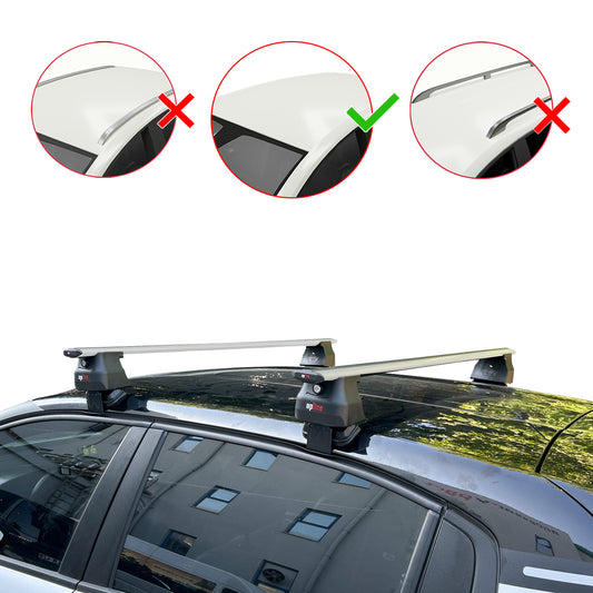 Compatible with Citroen C3 III (SX/SY) 2016-2023 ACE-4 Car Roof Rack Cross Bar Grey Aluminium 2 Bars