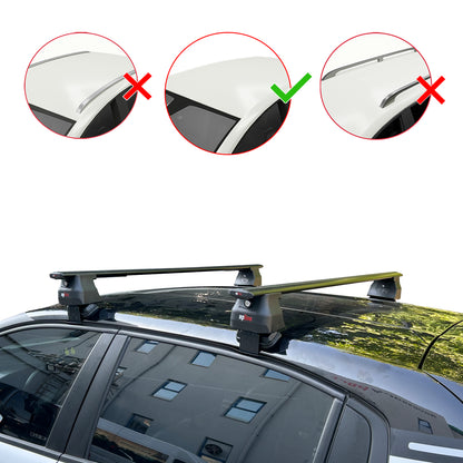 Compatible avec Citroen C3 III (SX/SY) 2016-2023 ACE-4 Barres de Toit Railing Porte-Bagages de Voiture Noir Aluminium 2 Barres