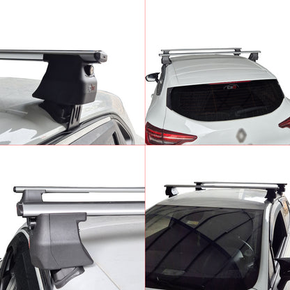Compatible avec Renault Clio 4 2013-2020 ACE-4 Barres de Toit Railing Porte-Bagages de Voiture Gris Aluminium 2 Barres