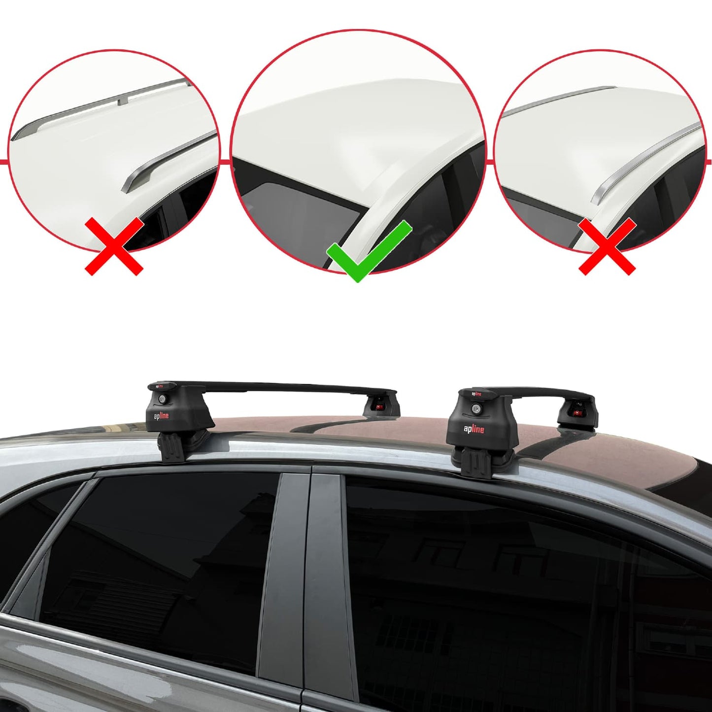 Compatible avec Opel/Vauxhall Crossland 2020-2024 ACE-4 Barres de Toit Railing Porte-Bagages de Voiture Noir Aluminium 2 Barres