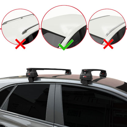 Compatible avec Opel/Vauxhall Crossland 2020-2024 ACE-4 Barres de Toit Railing Porte-Bagages de Voiture Noir Aluminium 2 Barres