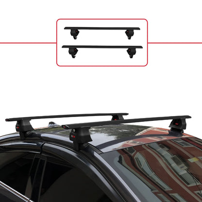 Compatible avec Renault Fluence 2009-2015 ACE-4 Barres de Toit Railing Porte-Bagages de Voiture Noir Aluminium 2 Barres