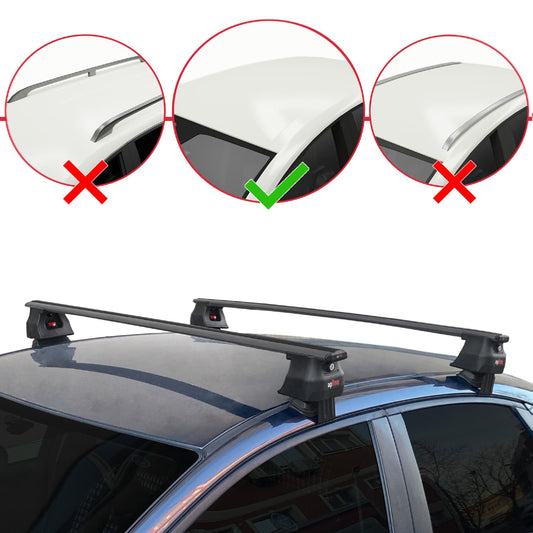 Compatible with Ford Focus 2 (C307) HB 2005-2010 ACE-4 Car Roof Rack Cross Bar Black Aluminium 2 Bars
