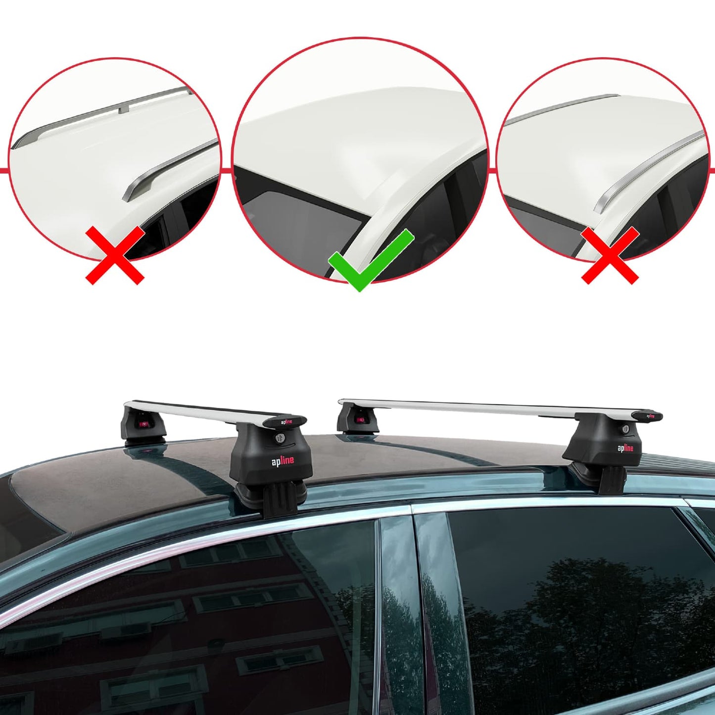 Compatible with Opel Grandland X 2018-2021 ACE-4 Car Roof Rack Cross Bar Grey Aluminium 2 Bars