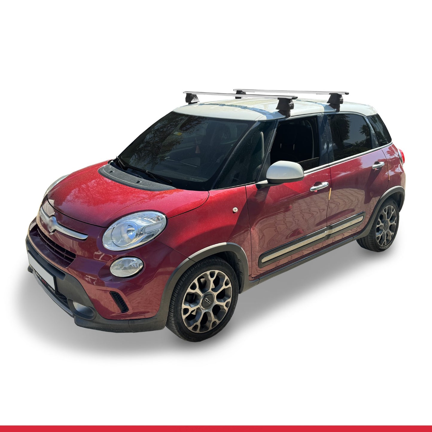 Kompatibel mit Fiat 500L 2012-2017 ACE-4 Dachgepäckträger, Reling, Gepäckträger, graues Aluminium, 2 Stangen