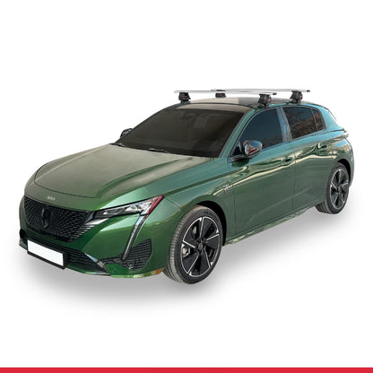 Compatible avec Peugeot 308 III (P5) 2021-2025 ACE-4 Barres de Toit Railing Porte-Bagages de Voiture Gris Aluminium 2 Barres