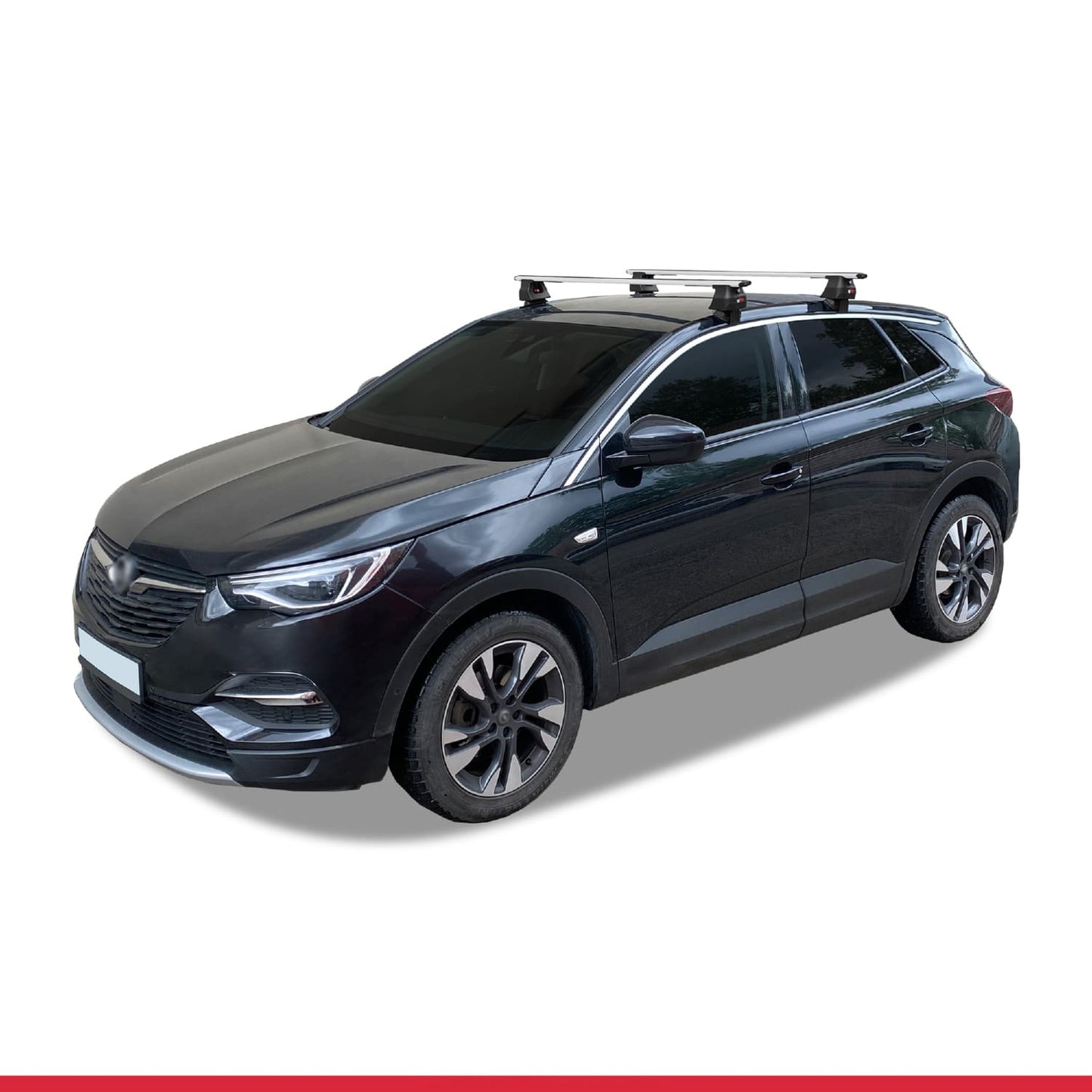 Compatible with Opel Grandland X 2018-2021 ACE-4 Car Roof Rack Cross Bar Grey Aluminium 2 Bars