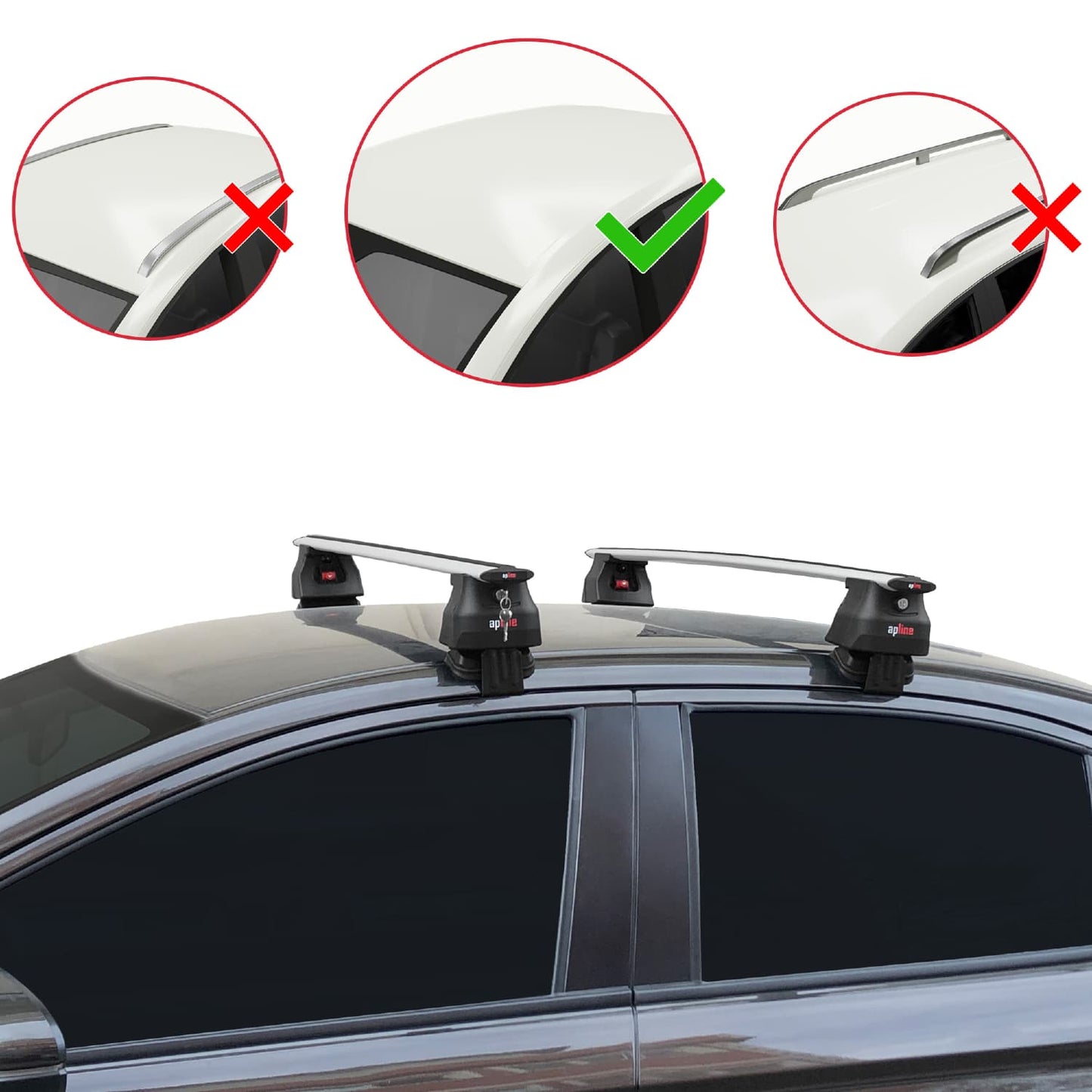 Compatibile con Honda City 2021-2025 ACE-4 Barre portatutto per auto Portapacchi in alluminio grigio 2 barre