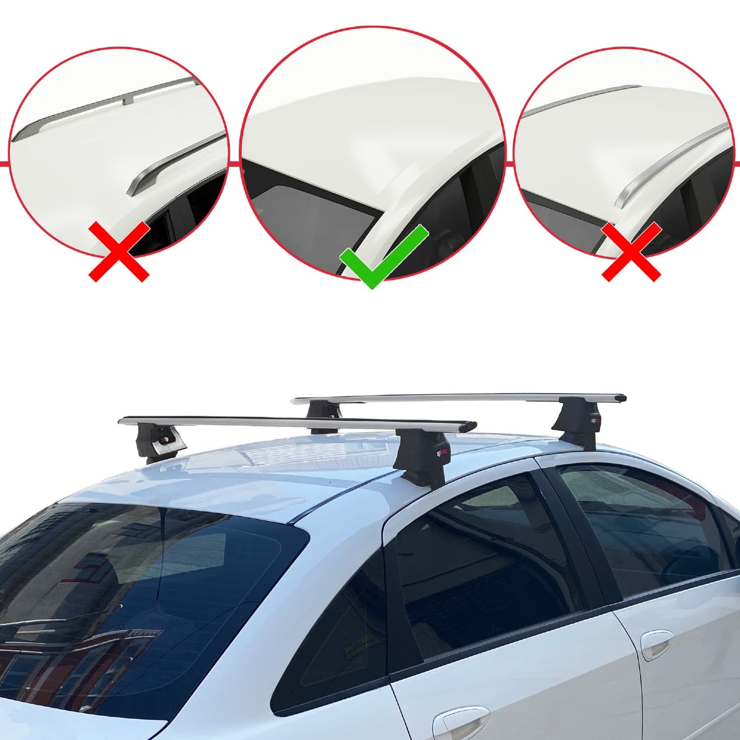 Compatibile con Fiat Linea (323) 2007-2016 ACE-4 Barre portatutto per auto Portapacchi Alluminio Grigio 2 Barre