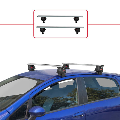 Compatibile con Fiat Grande Punto (199) 2005-2012 ACE-4 Barre Portatutto Portapacchi Auto Alluminio Grigio 2 Barre
