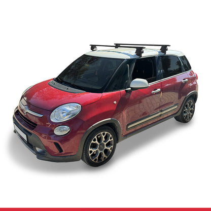 Compatible avec Fiat 500 L 2012-2017 ACE-4 Barres de Toit Railing Porte-Bagages de Voiture Noir Aluminium 2 Barres