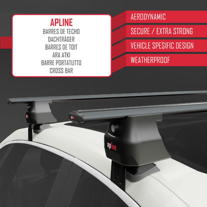 Compatibile con Seat Leon 3 (5F) 2012-2020 ACE-4 Barre Tetto Portapacchi Auto Barre Portatutto Nero Alluminio 2 Barre